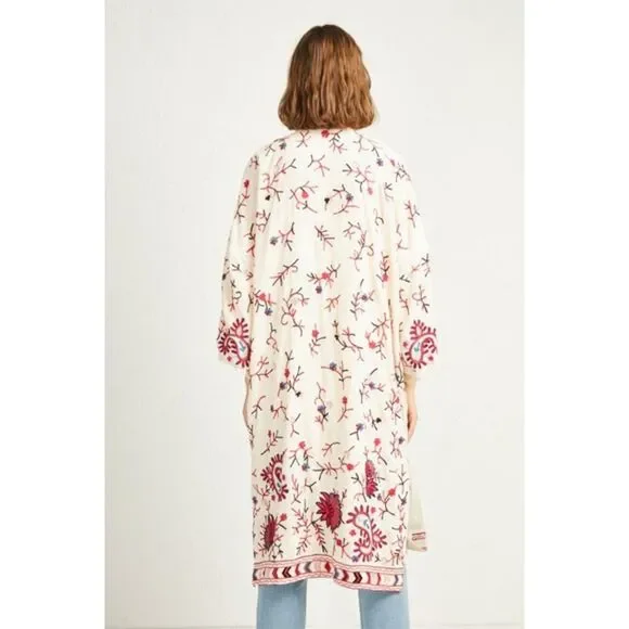 NWTFrench Connection Dorothy Soft Embroidered Kimono Jacket, One Size